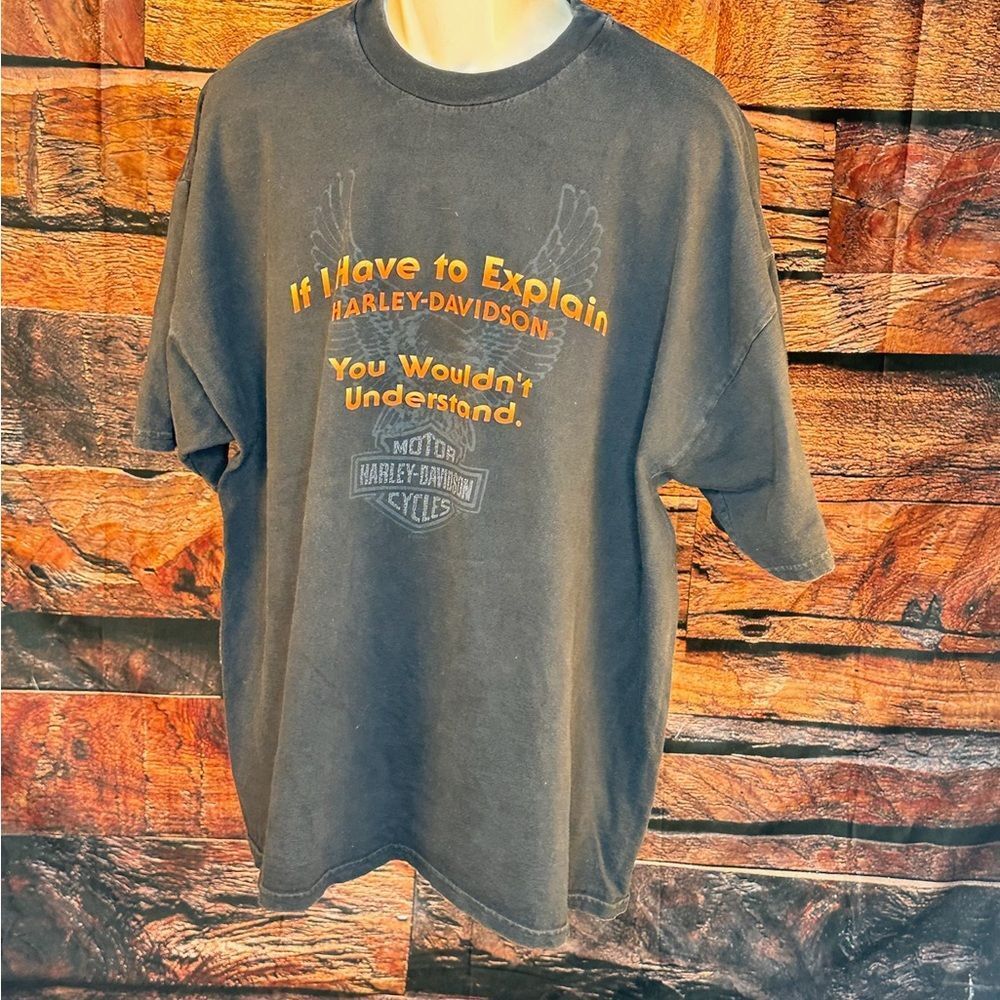 Harley-Davidson Charcoal Tee with Orange Accents